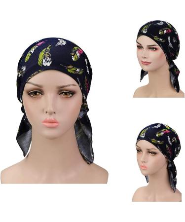 Pre Tied Chemo Head Scarf 3 Pack - Beanie Skull Caps for Women (Set6-Long Style) - Buy Online on GoSupps.com