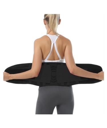 Back Support Back Brace Lumbar Support Elastic Back Lumbar Brace Support Belt Orthopedic Posture Corrector Lower Back Waist Back Support Belt(Black Medium) Medium Black