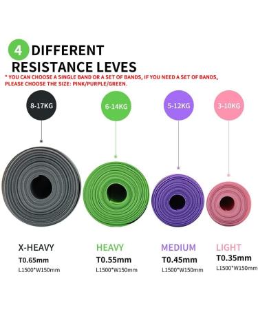 Buy Premium Elastic Fitness Straps | Stretch Bands for Yoga & Strength Training | Anti-Slip Resistance - 1.5m in Pink Violet & Green - Buy Online on GoSupps.com