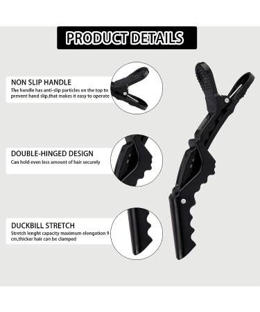 39 Pcs Butterfly Hair Clamps Clips Set with Non-slip Grip - Alligator Hair Clips, Croc Clips, Rat Tail Comb Included - Styling Hair Salon Tool for Girls in Black - Buy Online on GoSupps.com
