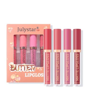 INTEROOKIE Pearlescent Long Lasting Moisturizing Lip Honey Set with Water Mirror Face Natural and Threedimensional Nonfading Lip Honey Set C