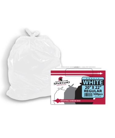 Spartano White Garbage Bags 20 x 22 Inch (500 Count) Regular Kitchen Garbage Bag for Waste Bin Multipurpose Trash Bags for Home & Office 20 x 22 (Pack of 500) Regular