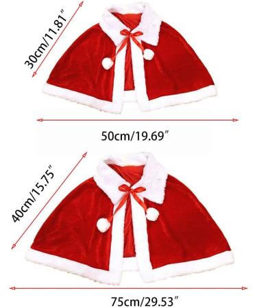 Christmas Cape for Women and Girls | Thicken Velvet Santa Cloak Shawl - Red - Buy Online on GoSupps.com