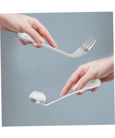 Left Hand Cutlery Flatware Self-Feeding Spoon Adaptive Blending Fork Dinner Auxiliary Spoon Angled Assist Tableware Angled Spoon for Patients Elder Bevel Elbow - Buy Online on GoSupps.com