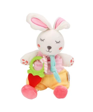 Baby Blankets with Stuffed Animals  Baby Toy Rabbit Design Plush Teething Chewing Doll Teether Polyurethane for Infant