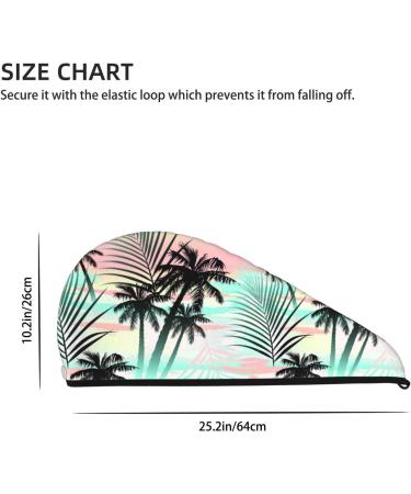 Buy Tropical Summer Palm Microfiber Hair Towel - Super Absorbent Coral Velvet Quick Dry Wrap for Long Curly & Thick Hair - Ideal for Women - Buy Online on GoSupps.com