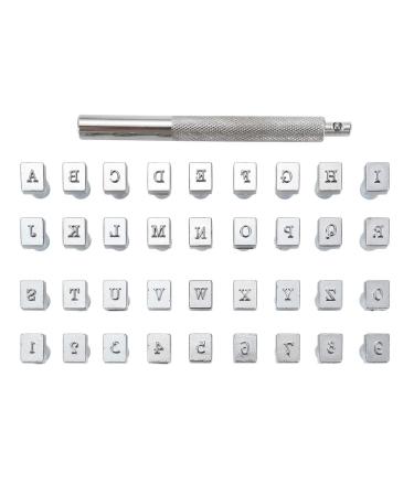 Yoption 36Pcs Leathercraft Metal Letter and Number Stamps Punch Set Tool  26 Alphabet Imprinted Leather Punching Tools for Leather Belt Bag Hat Shoes Craft Marking (3MM)