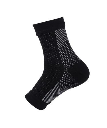 Buy 1 Pair Ankle Elastic Compression Sock Sleeve for Cycling & Running - L/XL Black | Support Brace for Injury Recovery - Buy Online on GoSupps.com