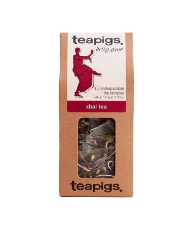 Teapigs Chai Tea Bags Made with Whole Leaves (6 Packs of 15 Tea Bags)