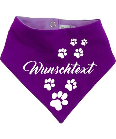 Both-sided multicolor dogs turning towel (FB: purple-plum) (size 1- HU 27-30 cm) with your desired text size 1- neck circumference 27- 30 cm purple plum