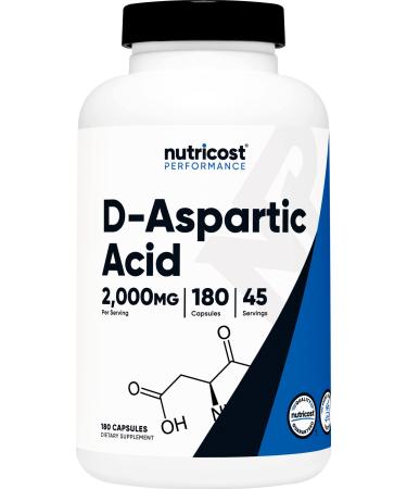 Nutricost D-Aspartic Acid (DAA) Capsules 2000mg Per Serving (180 Capsules) - Non-GMO Supplement