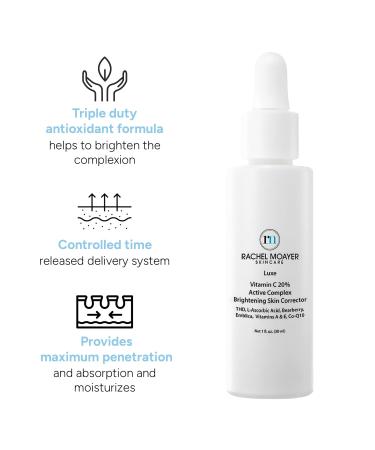 Rachel Moayer Luxe Vitamin C 20% Serum - Brightening Skin Corrector Dark Spot Remover for Face Anti-Aging Vitamin C Brightening Serum Aloe - Buy Online on GoSupps.com