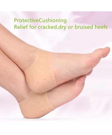 Silicone Heel Cups & Protectors for Dry Cracked Heels - Pain Relief for Plantar Fasciitis | Universal Size for Men & Women - 4 Pairs - Buy Online on GoSupps.com