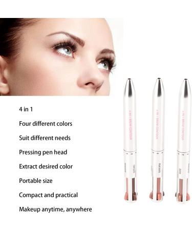 XHTLLO 3pcs 4 In 1 Eyebrow Highlight Pen Portable Long Lasting Pressing Contour Defining Highlighting Pen - Buy Online on GoSupps.com