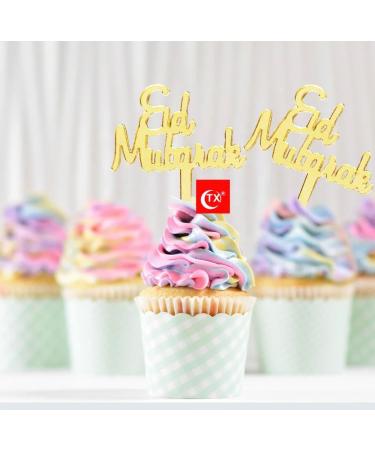 16 Eid Mubarak Cupcake Toppers Gold Eid Cake Toppers Eid Gift Tags Eid Gift Charms Hamper Tags Eid Charms Eid Cake Decorations. - Buy Online on GoSupps.com