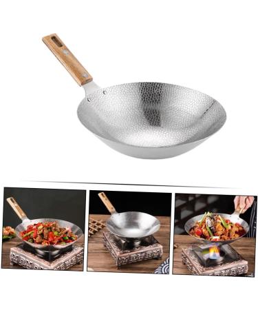 LABRIMP Stainless Steel Griddle Grilling Wok Korean Soup Pots Stainless Steel Saute Pan Chinese Wok Pan Cooking Wok Pot Heavy Duty Wok Pan Kitchen Cooking Pans Steak Wood Japan - Buy Online on GoSupps.com