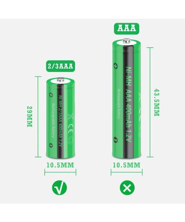 NIMH Rechargeable Battery 2/3AAA Solar Batteries for Outdoor Solar Lights 400mh 1.2V 20PCS(Not AAA Battery) - Buy Online on GoSupps.com