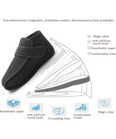 Women's Diabetic Slippers - Adjustable Arthritis Recovery Sandals for Swollen Feet - Extra Wide Eldery Shoes - Size 8 Black - Buy Online on GoSupps.com