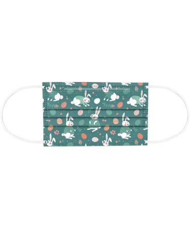WEXCV 50 Pack Easter Masks for Adults - Disposable 3-Layer Breathable Protection with Bunny & Egg Print - Perfect for Men & Women - Ideal for Easter & Daily Use - Buy Online on GoSupps.com