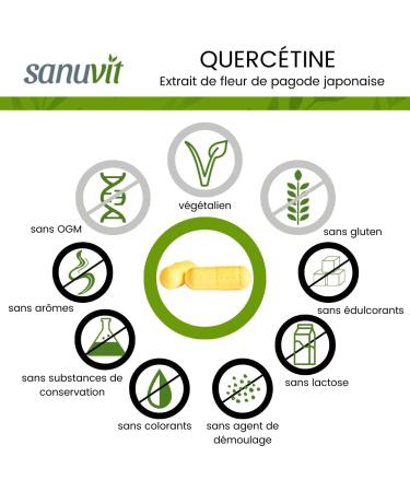 Sanuvit - Quercetin 500 mg capsules | High dose | High bioavailability and tolerability | Vegan | 120 capsules - Buy Online on GoSupps.com
