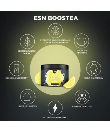 ESN Boostea | Infused Ice Tea Lemon 2 x 200g | Vegan Caffeine Booster | Free Shaker | Quality Made in Germany - Buy Online on GoSupps.com