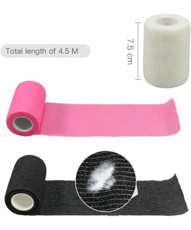 GooGou Self Adherent Wrap Bandages Self Adhering Cohesive Tape Elastic Athletic Sports Tape for Sports Sprain Swelling and Soreness on Wrist and Ankle 6PCS 3 in X 14.7 ft (Black) - Buy Online on GoSupps.com