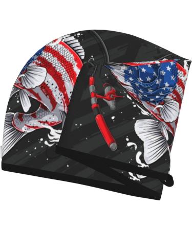 Hair Towel Wrap for Quick Drying | Towel Turban with Button - Largemouth Bass Design | International Shipping - Buy Online on GoSupps.com