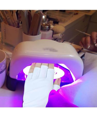 FOHOLA 2 Pairs Fingerless Gloves UV Gloves for Gel Nails Anti UV Gloves for Nail Lamp UV Protection for Nail Design(White) (M 2) M 2.0 - Buy Online on GoSupps.com