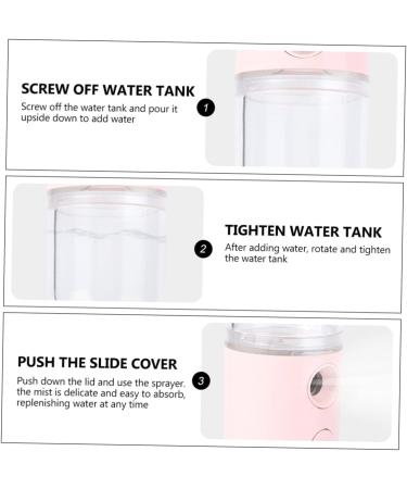 BIUDECO 1pc Portable Humidifier Face Mist Sprayer Machine Facial Steamer Plastic Student Usb Small Fan Pink 14.5X4CM Pink - Buy Online on GoSupps.com