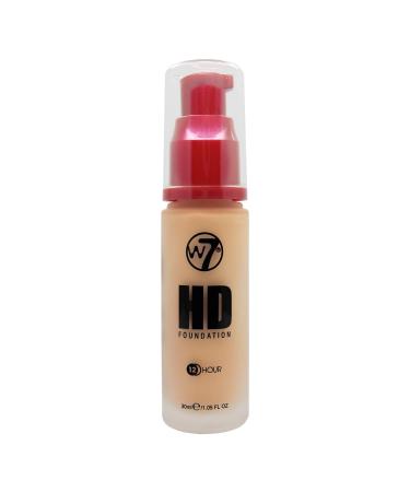 W7 HD Foundation - Oil-Free Liquid Foundation for Poreless Matte Medium Coverage - 30ml (Fresh Beige) Fresh Beige 30 ml (Pack of 1) - Buy Online on GoSupps.com