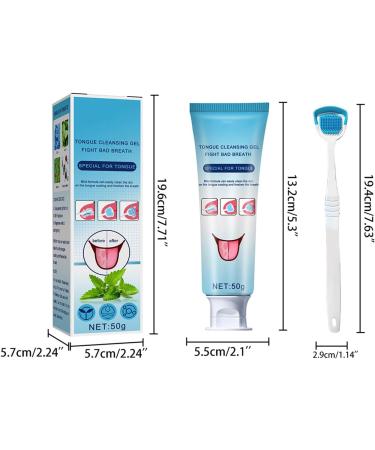  yuchdzexu Tongue cleaning gel with tongue brush natural and effective cleaning kit healthy mouth odor eliminator to remove bad breath - Buy Online on GoSupps.com