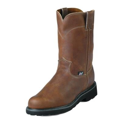 Justin Mens Dbl Comfort Pull On Work Boots 12 Wide