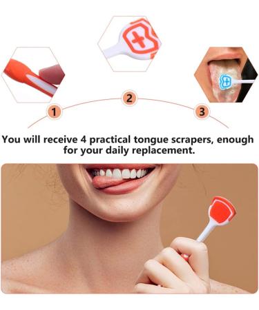 4-Pack Silicone Tongue Cleaning Brushes & Metal Tongue Scraper for Adults - Effective Oral Hygiene Tools - Buy Online on GoSupps.com