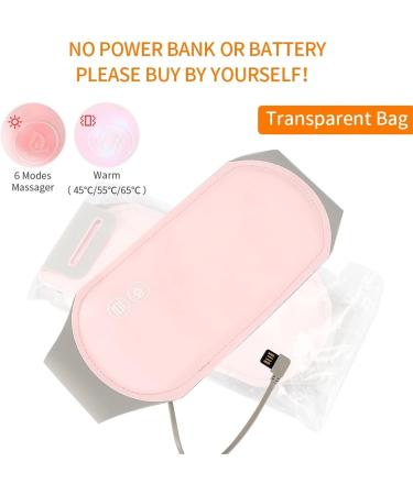 Washable Electric Heating Belt for Menstrual & Abdominal Pain Relief - 6 Modes Massage & Hot Compress - Style 2 Pink - Buy Online on GoSupps.com