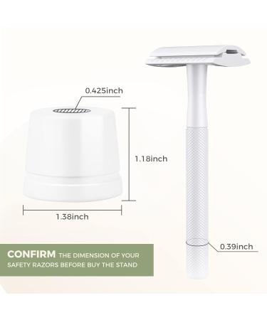 ZOMCHI Safety Razor Stand - Premium Aluminum Alloy Men's Shaving Holder for Bathroom - Fits 0.425" Razors - Stylish White Design - Buy Online on GoSupps.com