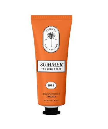 Summer Gel e Tanning Lotion Gel Outdoor USA MADE SPF 4 Hydrating Tanning Gel Moisturizing Tanning Oil Quick Absorb Faster Darker Tan Accelerator Broad Spectrum Sun UVA/UVB Protection 3.12 OZ