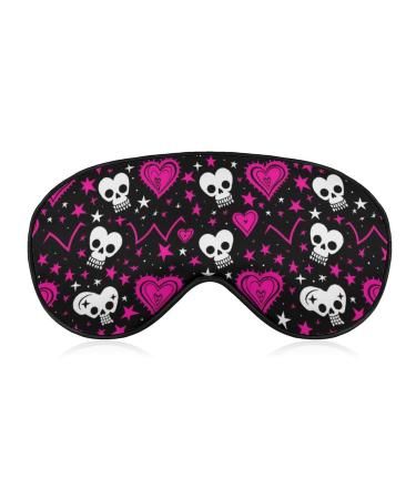 Heart of Skull Sleep Mask Block Out Light Sleeping Eye Mask Comfortable Night Sleeping Mask Ultralight Travel Eye Cover for Women Men