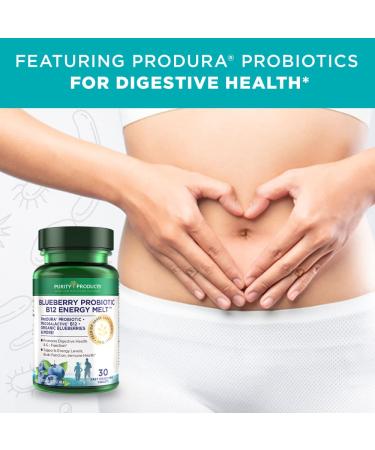 Purity Products Blueberry Probiotic B12 Energy Melt with ProDura Clinical Probiotic - Buy Online on GoSupps.com