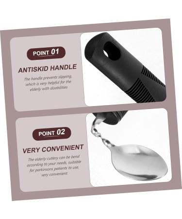 Solustre 3-Part Flexible Stainless Steel Cutlery Set | Portable Utensils for Disabled | Ergonomic Bendable Teaspoon & Dining Aids - Buy Online on GoSupps.com