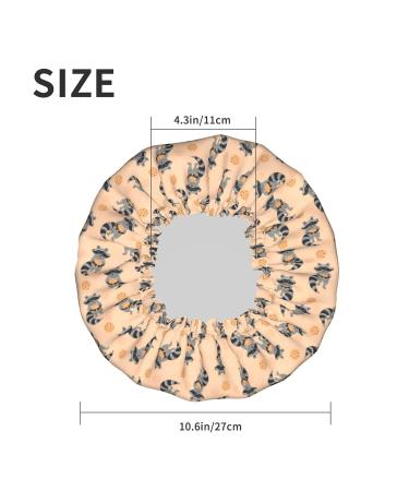 Love Raccoons Shower Cap for Women - Reusable & Waterproof Bath Hair Cap | Eco-Friendly Double Layered Shower Hat - Buy Online on GoSupps.com