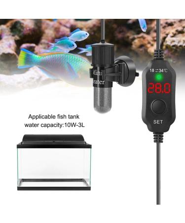 MiOYOOW Adjustable Aquarium Heater 10W/20W/30W with Digital Display for Small Turtle Tanks - Best Heater for Aquariums Under 8L - Buy Online on GoSupps.com