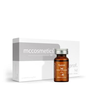 MCCosmetics NY | Fusion HD | Aqua (Water) Dimethylaminoethanol Tartrate (Dimethyl Mea) Sodium Hyaluronate Sodium Chloride Sodium Hydroxide | 5 x 10ml vials | Made in Spain
