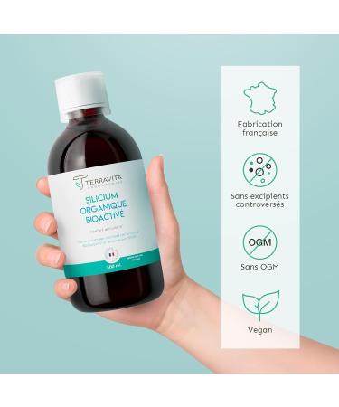 SILICIUM Organique Bio-Activ | Articulations Peau Cheveux et Ongles | Acide Orthosilicique Stabilis par la Choline | 500 ml Liquide | Ar me Naturel Orange | 100% Vegan | Made in France | Terravita - Buy Online on GoSupps.com