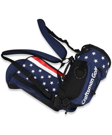 Craftsman Golf Star and Stripes Lightweight Shoulder Golf Bag in Red, White, and Blue - Buy Online on GoSupps.com