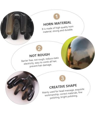 Hapinary Octopus Massage Comb - Handcrafted Yak Horn Hairbrush for Women | Portable Hair & Scalp Care Tool - Buy Online on GoSupps.com