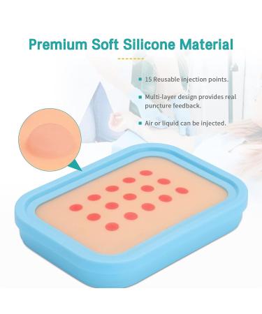 Intradermal Injection Training Pad - Silicone Practice Model for Nurses and Medical Students - 15 Injection Spots - Buy Online on GoSupps.com