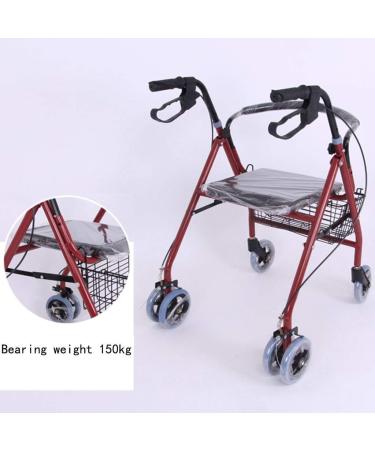 Walker Elderly Travel Cart Portable Folding Shopping Cart Seat Can Take Four Rounds to Buy Food Cart Step Can Push Small Cart Gift Decoration - Buy Online on GoSupps.com