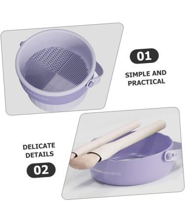 makeup cleaning mat make up silicone makeup brush makeup sponge cleaners make up sponge cleaner hair brush cleaner make brush cleaners tpr powder puff scrubber purple - Buy Online on GoSupps.com