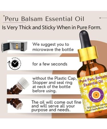 Deve Herbes Pure Peru Balsam Essential Oil 30ml - Natural Therapeutic Grade Steam Distilled - 1 oz Bottle - Buy Online on GoSupps.com