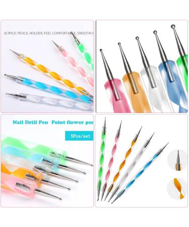20 PCs Nail Brush Set - 15 Nail Art Brushes + 5 Dotting Pens for UV Gel & Acrylic Nails - Perfect for DIY Nail Art - Buy Online on GoSupps.com